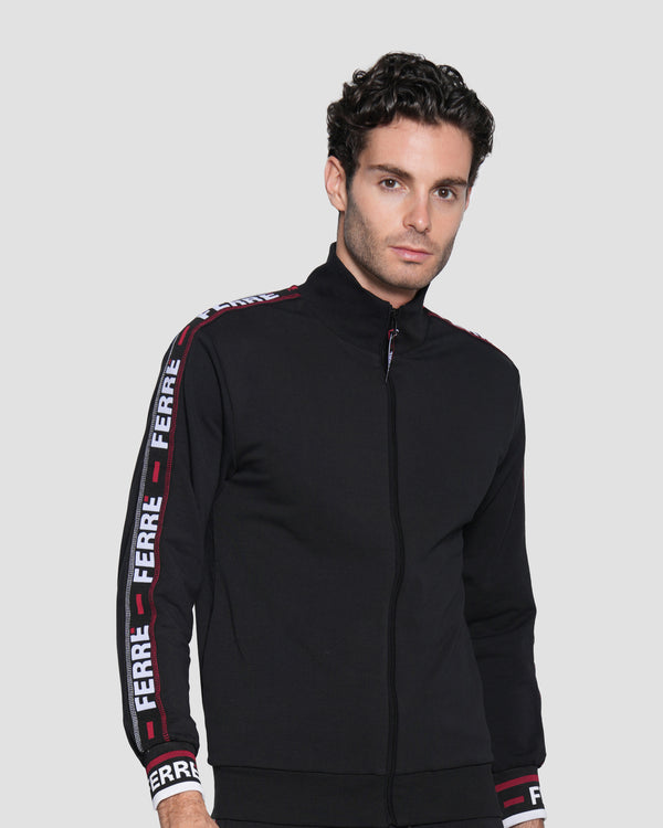 Gianfranco Ferre Contrast Logo Taping Tracksuit Jacket Black