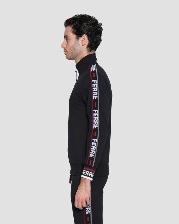 Gianfranco Ferre Contrast Logo Taping Tracksuit Jacket Black