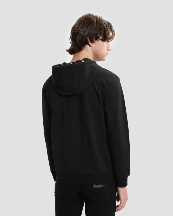 Gianfranco Ferre Contrast Toned GF Printed Hoodie Black