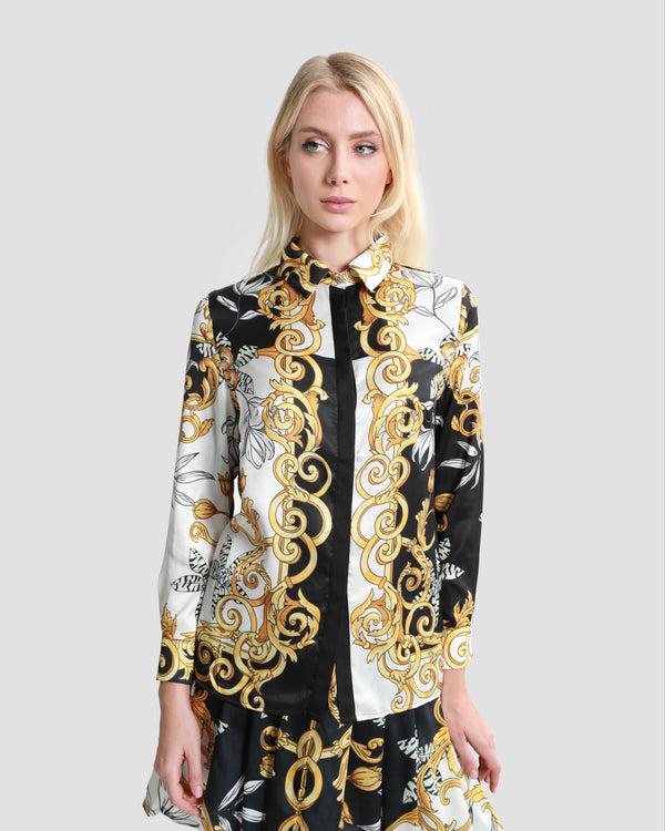 gianfranco ferre Contrasted Ornamental Print Shirt Multicolor