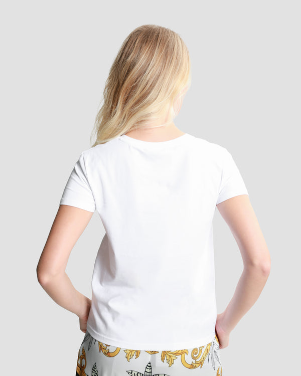 Gianfranco Ferre Contrasted Ornamental Print T-Shirt White
