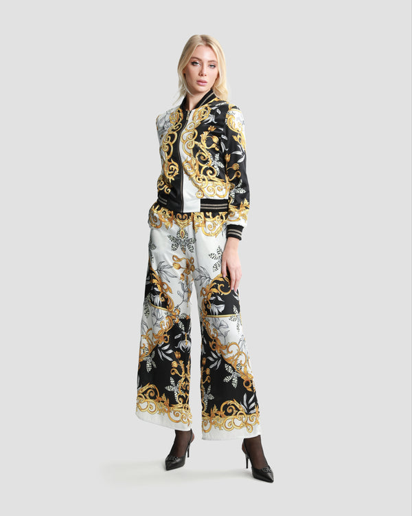 Gianfranco Ferre Contrasted Ornamental Reversible Bomber Jacket Multicolor