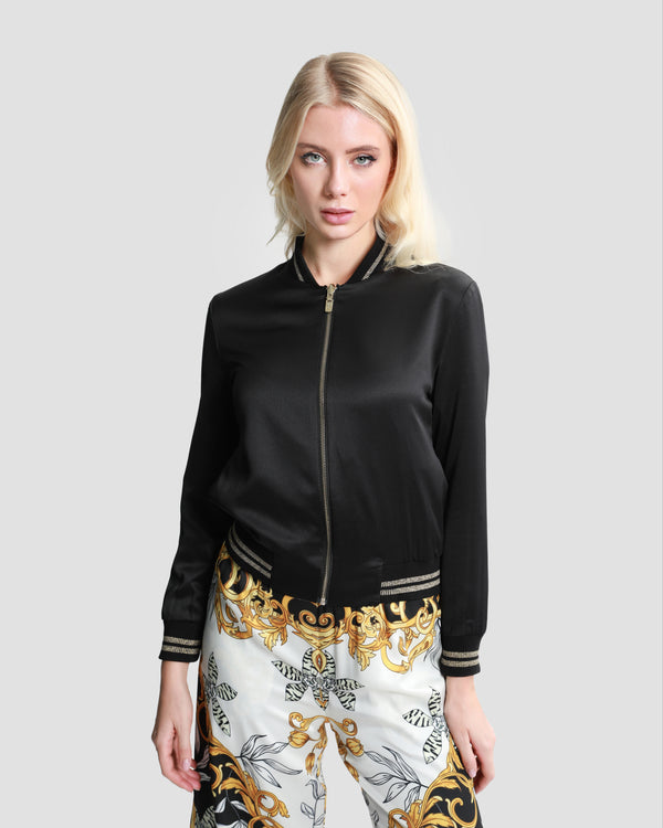 Gianfranco Ferre Contrasted Ornamental Reversible Bomber Jacket Multicolor