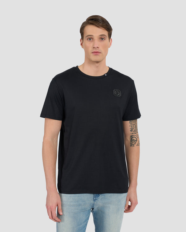 gianfranco ferre Croc-Skin Effect Brand Print T-Shirt Black