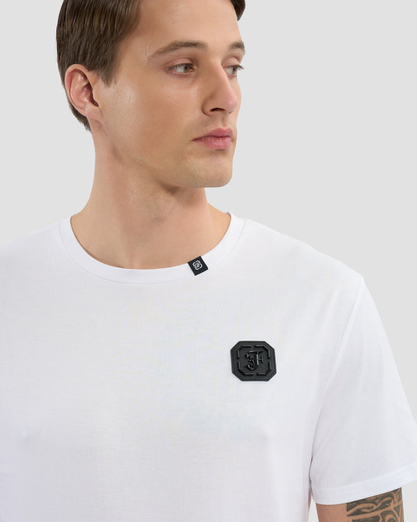 Gianfranco Ferre Croc-Skin Effect Brand Print T-Shirt White