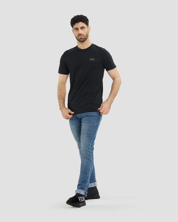 Gianfranco Ferre Debossed Brand Print Back T-Shirt Black