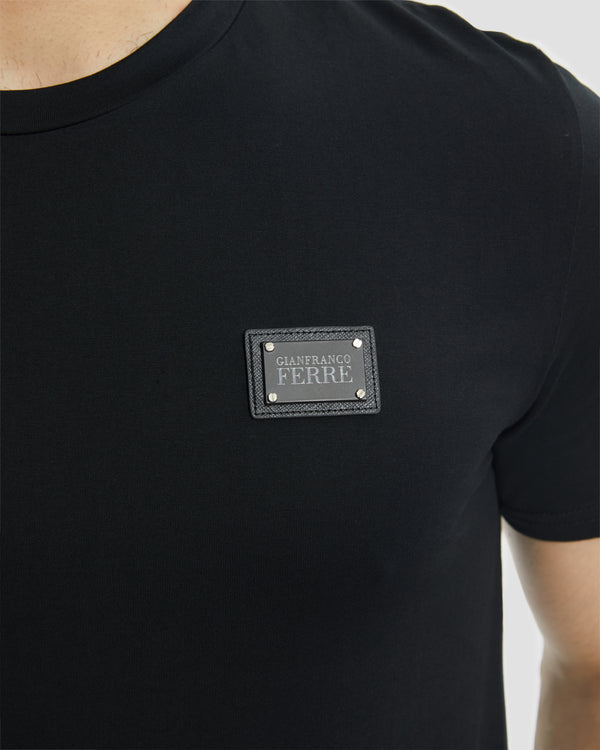 Gianfranco Ferre Debossed Brand Print Back T-Shirt Black