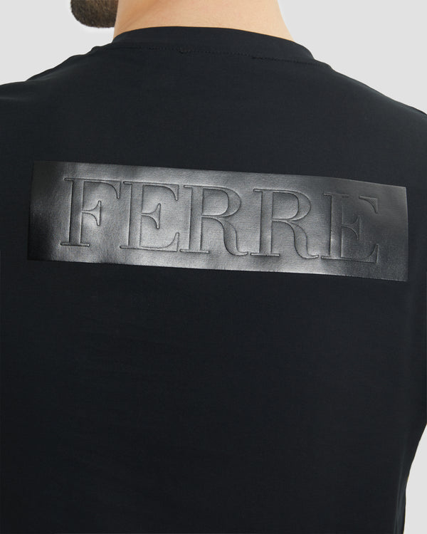 Gianfranco Ferre Debossed Brand Print Back T-Shirt Black