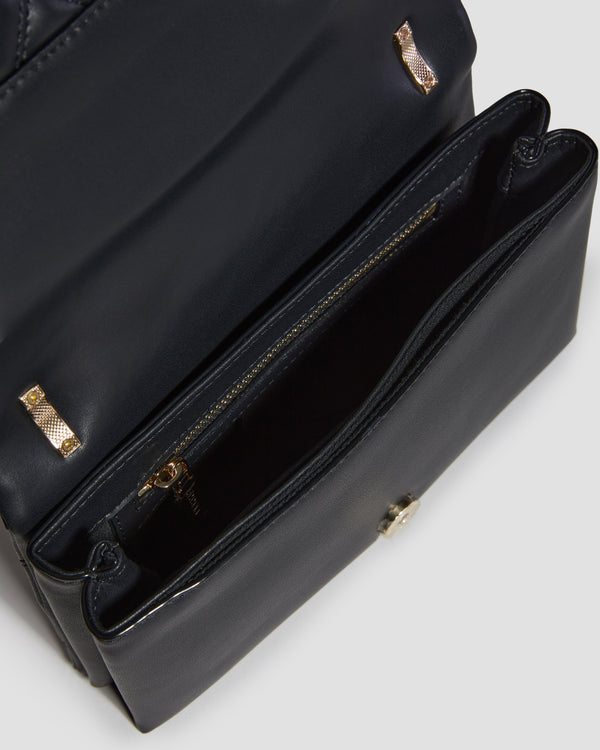 Gianfranco Ferre Elegant Quilted Leather Shoulder Bag Black