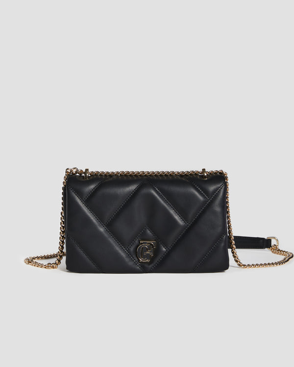 gianfranco ferre Elegant Quilted Leather Shoulder Bag Black