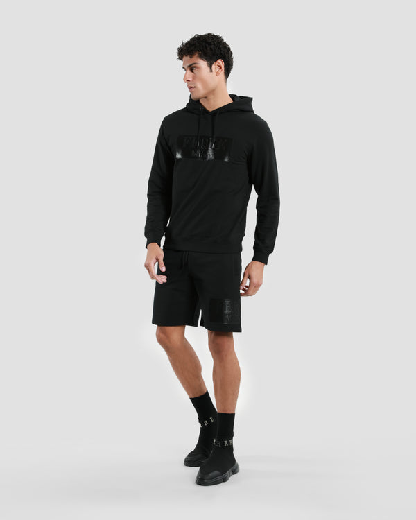 Gianfranco Ferre Embossed Front Hoodie Sweatshirt Black