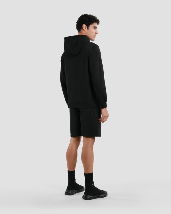 Gianfranco Ferre Embossed Front Hoodie Sweatshirt Black