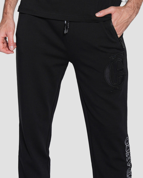 Gianfranco Ferre Embroidered And Printed Logo Track Pants Black