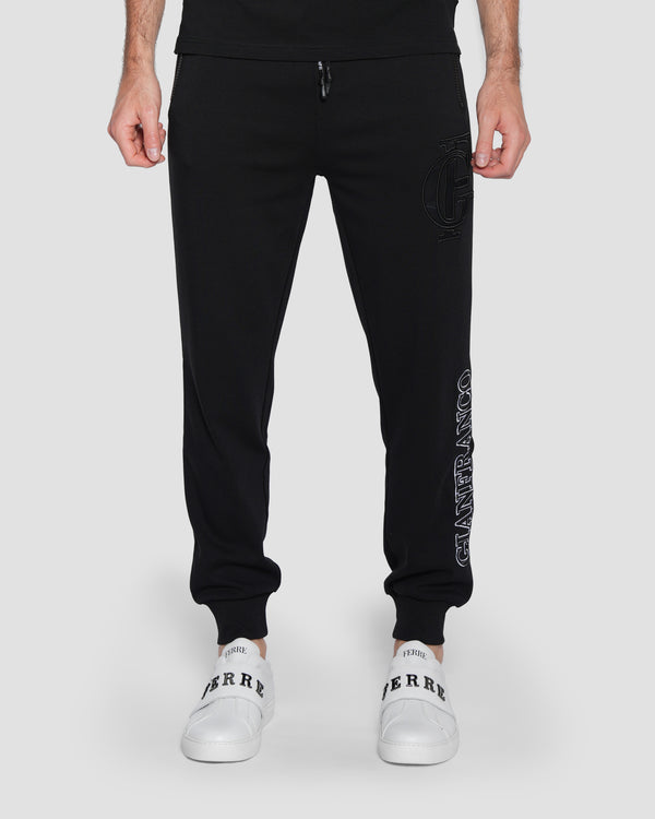 gianfranco ferre Embroidered and Printed Logo Track Pants Black