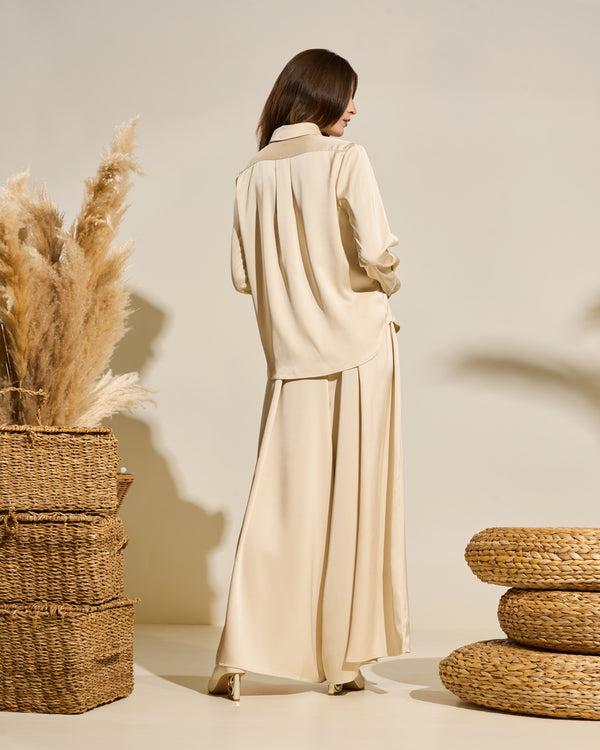 Gianfranco Ferre Embroidered Button-Down Shirt Beige