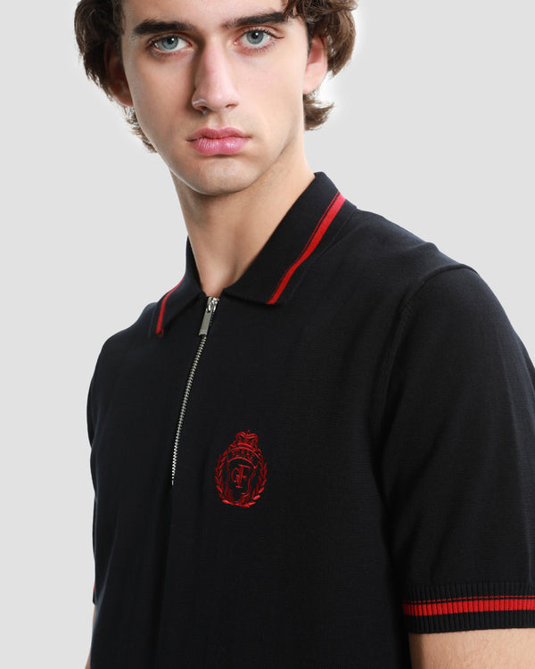 Gianfranco Ferre Embroidered Chest Knitted Top Navy