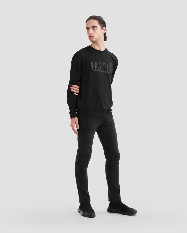 Gianfranco Ferre Embroidered Front Sweatshirt Black