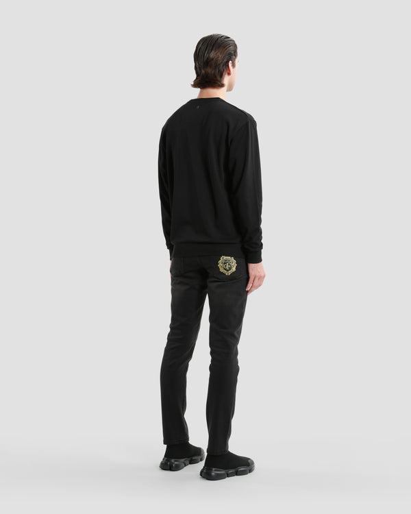Gianfranco Ferre Embroidered Front Sweatshirt Black