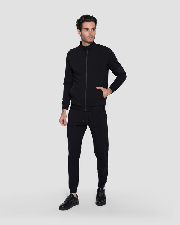 Gianfranco Ferre Embroidered Logo Tracksuit Jacket Black