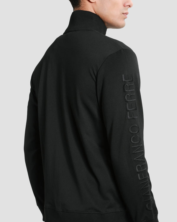 Gianfranco Ferre Embroidered Sleeve Tracksuit Jacket Black