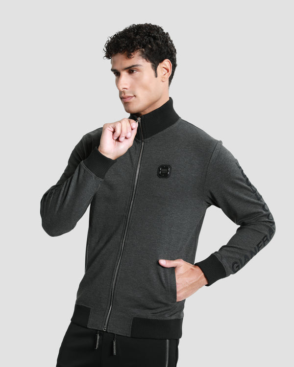 gianfranco ferre Embroidered Sleeve Tracksuit Jacket Grey