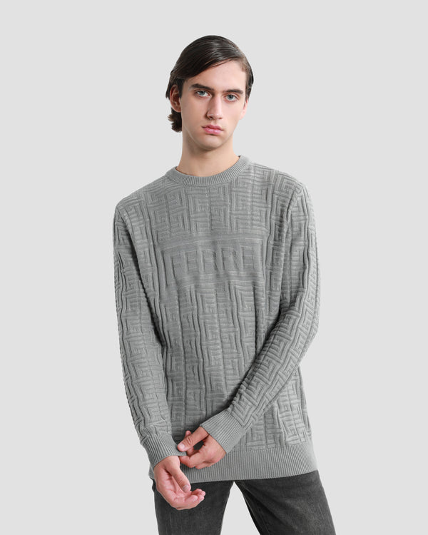 gianfranco ferre Ferre All-Over Knitted Sweater Grey