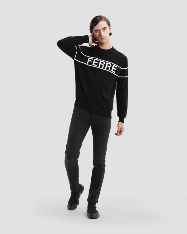 Gianfranco Ferre Ferre Branding Chest Sweater Black