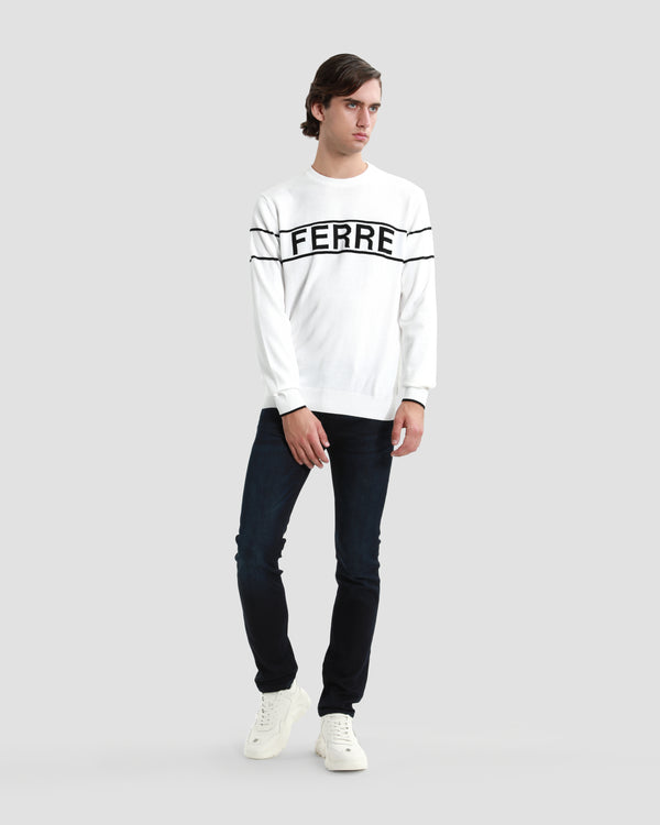 Gianfranco Ferre Ferre Branding Chest Sweater White