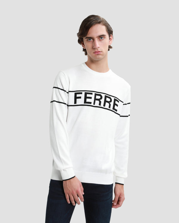 gianfranco ferre Ferre Branding Chest Sweater White