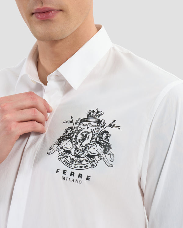 Gianfranco Ferre Ferré Imperial Logo Print Shirt White