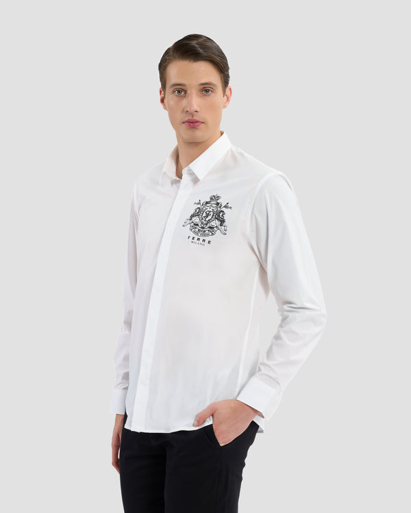 gianfranco ferre Ferré Imperial Logo Print Shirt White