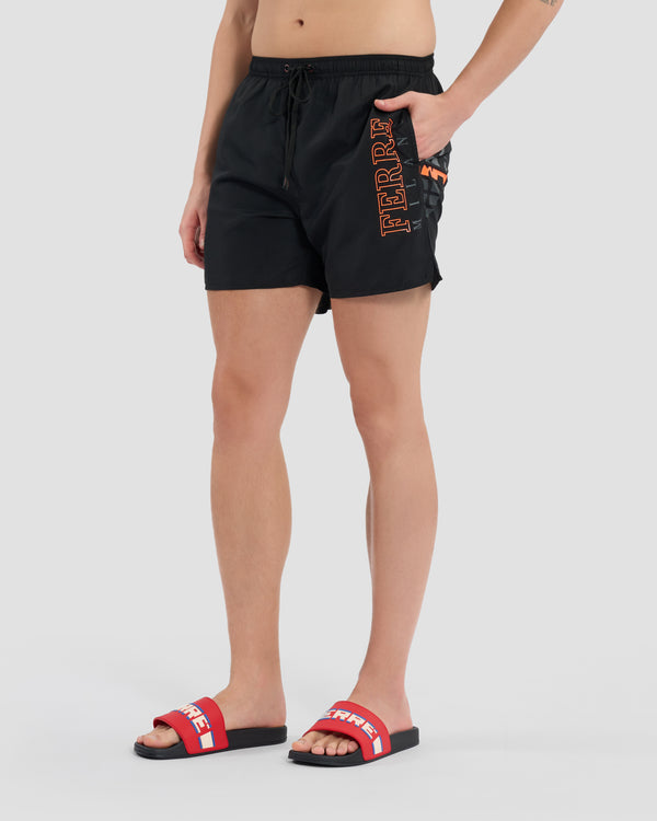 gianfranco ferre Ferré Milano Print Swim Shorts Black