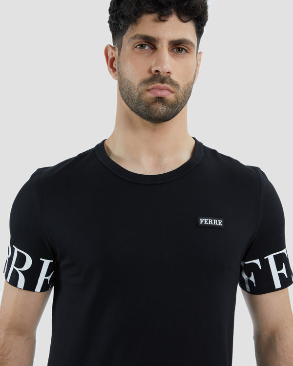 Gianfranco Ferre Ferré Printed Sleeve T-shirt Black