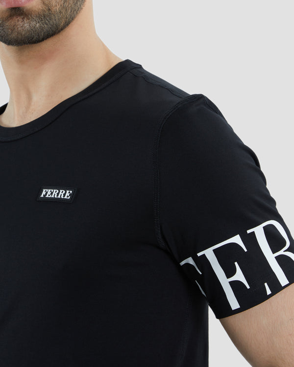 Gianfranco Ferre Ferré Printed Sleeve T-shirt Black