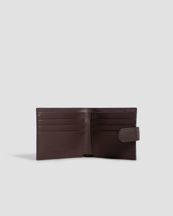 Gianfranco Ferre Flapped Brand Embellished Bifold Wallet - Six Slots Brown