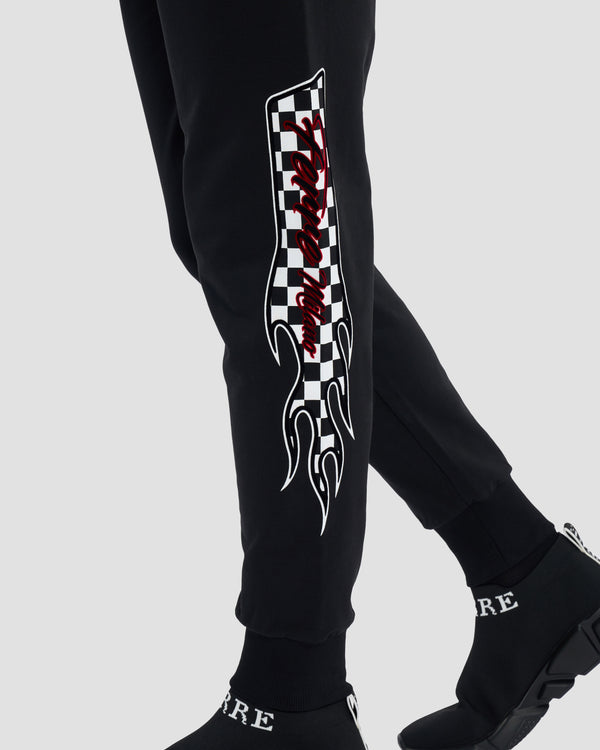 Gianfranco Ferre Flock Checkerboard Printed Track Pants Black