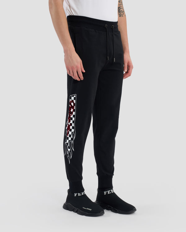 gianfranco ferre Flock Checkerboard Printed Track Pants Black