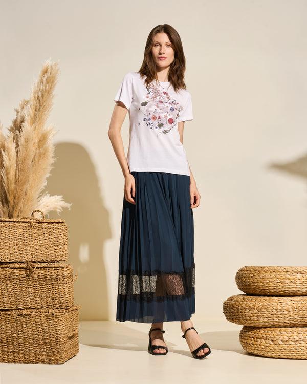 Gianfranco Ferre Floral Graphic Cotton T-Shirt White