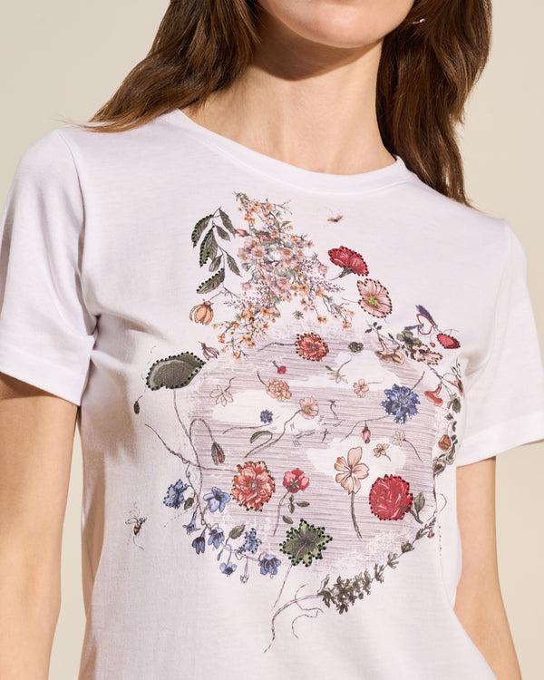Gianfranco Ferre Floral Graphic Cotton T-Shirt White