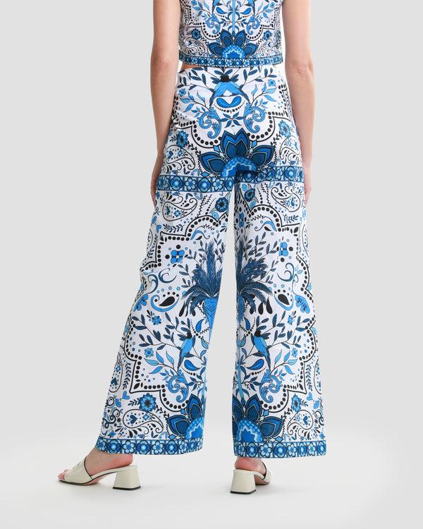 Gianfranco Ferre Floral Print Wide Leg Pants Multicolor