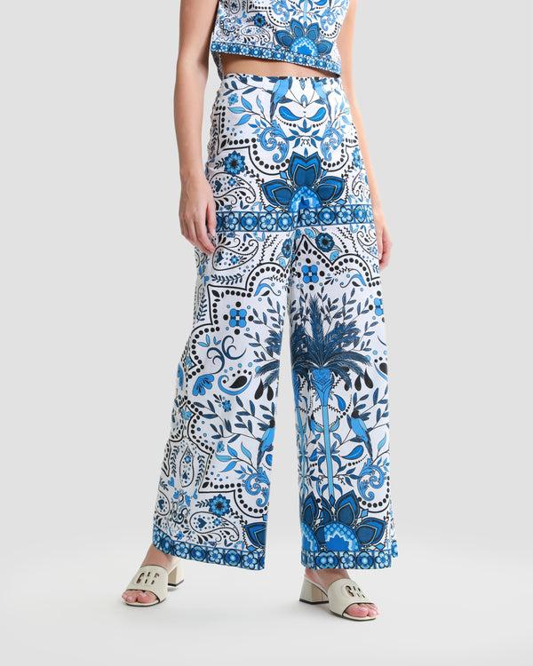 gianfranco ferre Floral Print Wide Leg Pants Multicolor