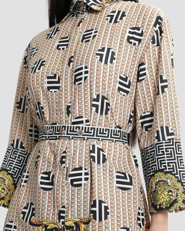 Gianfranco Ferre Geometric Baroque Mini Dress Multicolor
