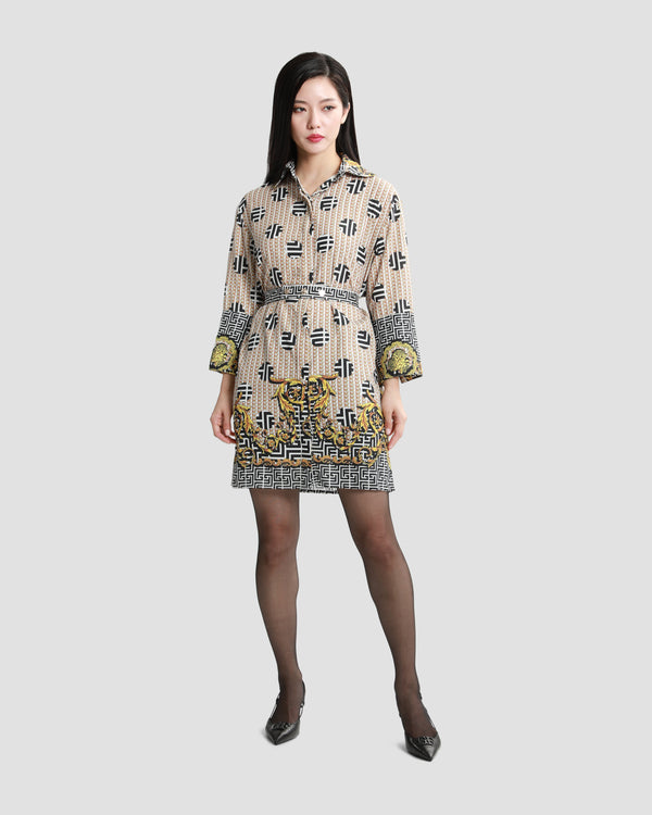 gianfranco ferre Geometric Baroque Mini Dress Multicolor