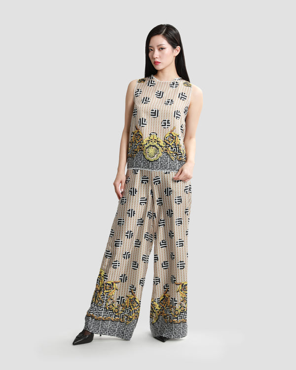 Gianfranco Ferre Geometric Baroque Print Top Multicolor
