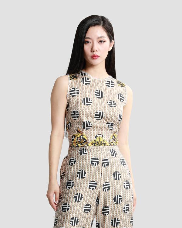 Gianfranco Ferre Geometric Baroque Print Top Multicolor