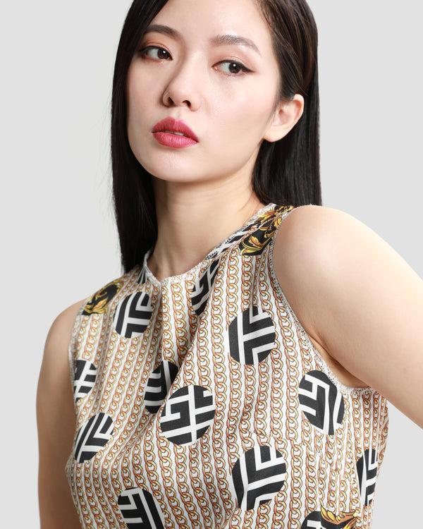 Gianfranco Ferre Geometric Baroque Print Top Multicolor