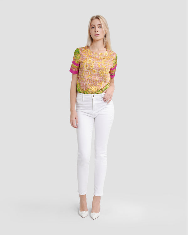 Gianfranco Ferre Geometric Baroque Print Top Multicolor