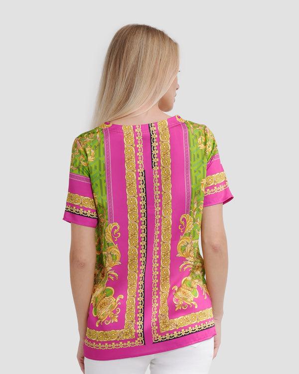 Gianfranco Ferre Geometric Baroque Print Top Multicolor