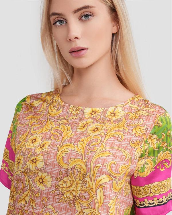 Gianfranco Ferre Geometric Baroque Print Top Multicolor