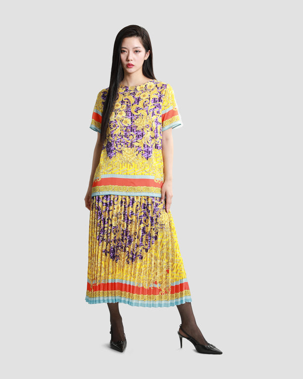 Gianfranco Ferre Geometric Baroque Print Top Multicolor